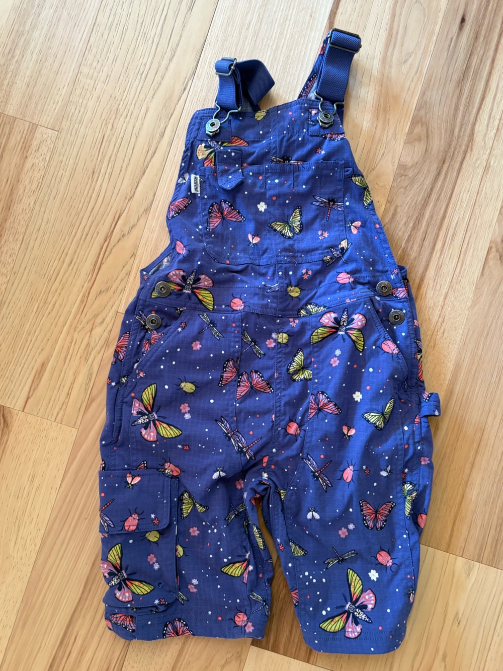 Duluth Trading Co Purple Butterfly Print Kids Overalls